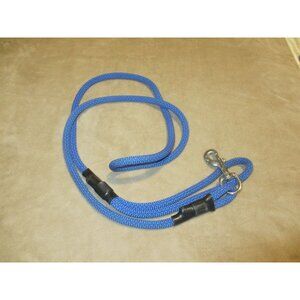 Blue Durable Braided Rope Dog Leash With Metal Clip & Reinforced Ends For Secure